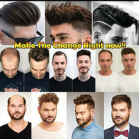 Prothèse capillaire 100 % cheveux humains pour homme, perruque en dentelle avec base en PU, système de remplacement capillaire masculin, postiche pour homme