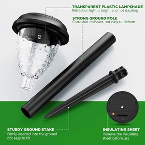 Lámpara Solar de Jardín Popular con LED Blanco Cálido, Resistente al Agua IP44, 8-10 Horas de Iluminación para Decoración de Patios y Parques al Aire Libre - Product Image 4