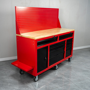 Carrito de Herramientas Móvil de Metal con 11 Cajones, Banco de Trabajo con Ruedas <span class=keywords><strong>para</strong></span> Garaje, con 6 Ruedas y 1 Puerta - Product Image 2