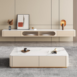 Armario de TV flotante, soporte de televisión de madera montado en la pared, <span class=keywords><strong>muebles</strong></span> de sala de estar <span class=keywords><strong>para</strong></span> Hotel y Casa, 2023 - Product Image 2