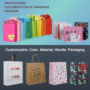 Custom Luxury Kraft <b>Paper</b> Gift Bag with Ribbon <b>Biodegradable</b> Small Business Packaging Personalized Logo Offset Printing - Product Image 4