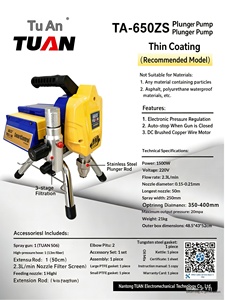 เครื่องพ่นสีไร้อากาศ <span class=keywords><strong>Tuan</strong></span> TA 650ZS 1500W ความเร็ว 2.3 ลิตร/นาที เครื่องพ่นสีผนังแรงดันสูง - Product Image 5
