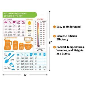 Кухонная диаграмма для преобразования, магнит, имперский и метрический в стандартный, диаграмма для преобразования, Декор, измерения для измерения пищи - Product Image 2