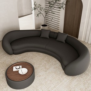 Canapé en tissu incurvé moderne, forme spéciale, pour hôtels, salon, rembourrage en tissu, <span class=keywords><strong>demi</strong></span>-rond, ensembles de canapés noirs - Product Image 4