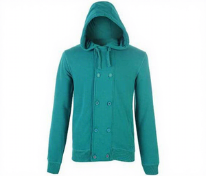 Sweat-shirts à capuche respirants en coton et polyester noirs pour hommes, zippés, teints unis, pour la saison printanière - Product Image 1