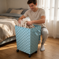 Panier à linge pliable Durabilt avec poignée Panier de rangement coloré et durable Matériau PP pour aliments divers