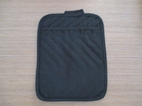 Support de casserole noir 100% coton avec poche résistant à la chaleur gant de four micro-ondes et gril 7x9 pouces dessous de plat