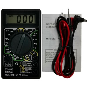 OKY0401 มัลติมิเตอร์แบบดิจิตอล DT830B ขนาดพกพา พร้อมสายทดสอบและคู่มือการใช้งาน - Product Image 2