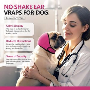 Orejeras para perros, color rosa y gris, impermeables, con reducción de ruido, para nadar en verano, calmar y relajar emocionalmente - Product Image 4