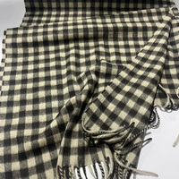 Écharpe en cachemire et laine à carreaux Jancoco personnalisée pour femme, avec franges, style classique pour l'automne et l'hiver