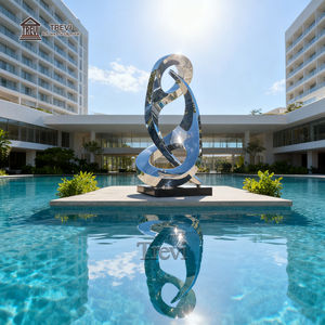 TREVI 2025 Simple espejo Metal arte escultura al aire libre alto pulido moderno Acero inoxidable escultura al aire libre estatua abstracta - Product Image 3