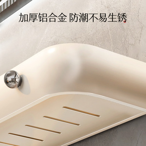 Estante rectangular para grifo de baño, estante de almacenamiento duradero de 1 nivel para espejo de lavabo, montado en la pared - Product Image 4