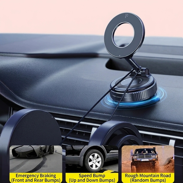 Premium Magnetic Vacuum Suction Phone Car Mount Universal Magnetic Car Holder Mobile Phone Strong Magnet Phone Holder for Car