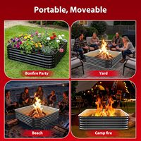 Brazier carré robuste en acier galvanisé de 4x4x1,5 pieds (hauteur 16,5 pouces) pour extérieur, emballage pour vente à distance