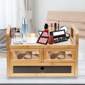2024 Premium Wholesale High Quality Luxury Bamboo Cosmetic <b>Makeup</b> Storage Organizer Multifunctional Sundries Organizer <b>Box</b> - Product Image 4