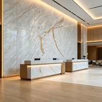 Panneau mural SPC couleur personnalisée, doré, étanche, durable, facile à installer pour la décoration extérieure et intérieure des hôtels et centres commerciaux