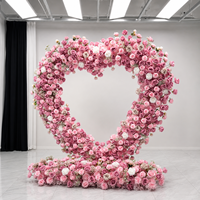Arche de fleurs artificielles détachable en forme de cœur rose, moderne et romantique, pour décoration de mariage et événements, vente en gros, conception personnalisée, directement de l'usine