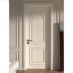 Porte en bois massif blanc sur mesure ChaoFan, design français vintage, style moderne, insonorisée, imperméable, finitions de qualité, pour chambre à coucher - Product Image 4