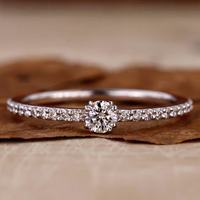 Bague de fiançailles en or massif 10K 14K 18K avec diamant de laboratoire cultivé, taille ronde 1CT, sertie pavé, certifiée IGI CVD/HPHT