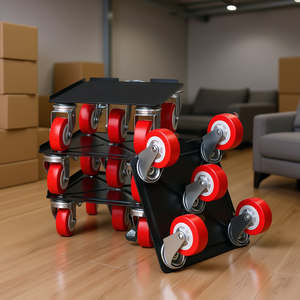 Chariot de déménagement de meubles robuste en acier, capacité de 3474 lb avec roulettes à mécanisme de verrouillage, modèle D0100X3I36X - Product Image 2