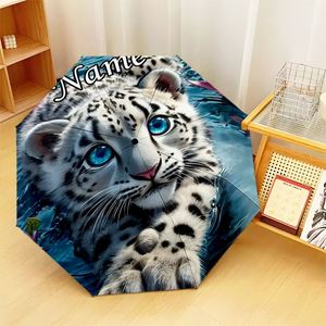 1 Parapluie Pliant Personnalisé Léopard des Neiges Sans MOQ, Cadeau Animalier Personnalisé, Impression UV, Commande Unique, Ombrello Personnalisato - Product Image 4