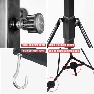 <span class=keywords><strong>Stand</strong></span> Samsak Tinju Lipat 2-in-1 dari Baja dengan Sanda Gantung untuk Latihan Pull-Up di Rumah, Tinggi Dapat Disesuaikan 183-230cm, Warna Hitam - Product Image 6