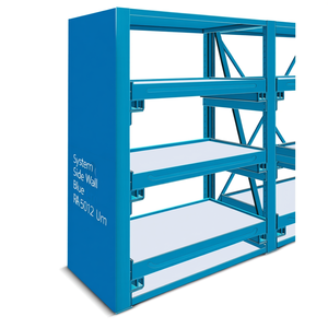 Fami System Ar Side <b>Wall</b> 900x2210 Mm Blue Ral5012 Shelving <b>Unit</b> - Product Image 3