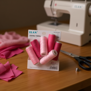 Set di 6 Rocchetti di Filo da Cucito Ilan 40S/2 Colore Rosa - Product Image 3