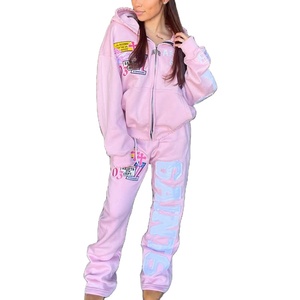 <span class=keywords><strong>Tuta</strong></span> Sportiva Personalizzata da <span class=keywords><strong>Donna</strong></span> <span class=keywords><strong>Oversize</strong></span> Stile Y2k con Patch Ricamate Completo da Jogging Femminile - Product Image 1