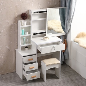 Table de Maquillage et Coiffure Simple et Luxueuse pour Femme, avec 4 Tiroirs, Miroir Intégré, <span class=keywords><strong>Coiffeuse</strong></span> Complète en Gros à Vendre - Product Image 2