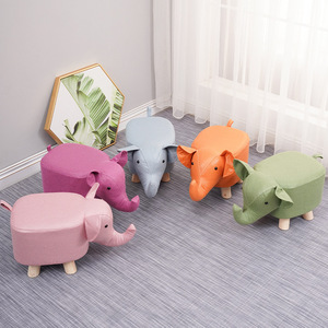 Elephant Stool Children's Animal Stool Soft Home Living Room Cartoon Cute Low Stool - Product Image 2