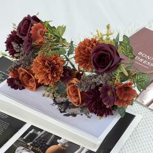 Flores Artificiales de Hortensia de Otoño en Oferta, Ramos de Boda al por Mayor, Ramos de Novia de Peonía, Pequeños Ramos - Product Image 2