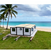 Maison conteneur extensible à double aile, abri à déploiement rapide pour les secours en cas de tremblement de terre et de catastrophe, utilisation pour villa et appartement, 40 pieds