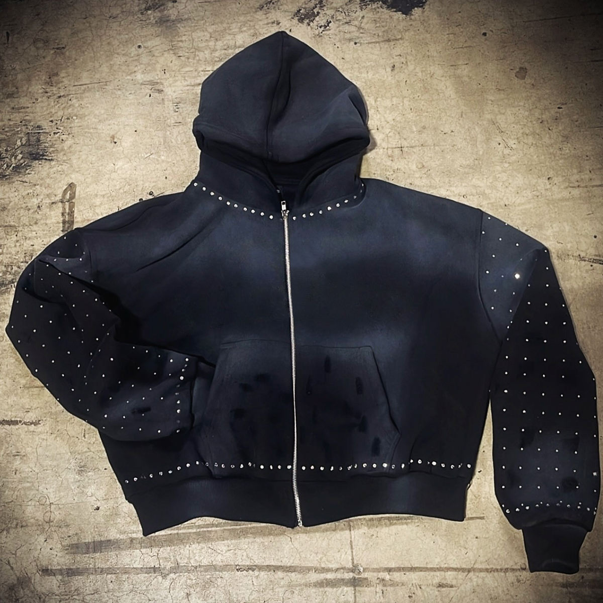 Zara Man Studded Sweatshirt Zara Spike Punk Style Sweatshirt