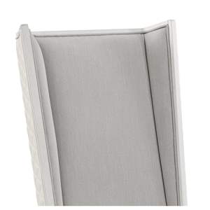 Ensemble de 2 chaises d'appoint DB Katia en lin gris clair et fini blanc patiné pour le salon - Product Image 5