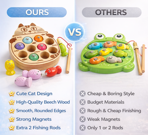 لعبة صيد السمك الخشبية الرائجة، ألعاب تعليمية مونتيسوري للتعلم المبكر للأطفال - Product Image 6