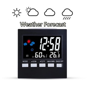 Đồng Hồ Báo Thức Kỹ Thuật Số, Đồng Hồ Đo Độ Ẩm, Nhiệt Độ, Có Đèn Nền, Dễ Mang Theo, Có Kênh Thời Tiết Để Bàn - Product Image 4