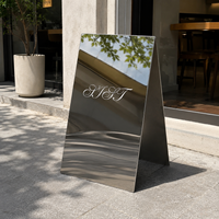 Support de signalisation extérieur en métal lesté en forme de A, panneau sandwich personnalisé pour porte de magasin, écran LED résistant aux intempéries IP65