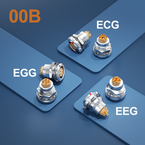 שקע קבוע תואם <span class=keywords><strong>Lemo</strong></span> EGG/ECG/EEG לתעופה, סדרת 00B, מחבר עגול נחושת בעל נעילה עצמית בדחיפה-משיכה, <span class=keywords><strong>2</strong></span>-5 פינים, IP50 - Product Image 1