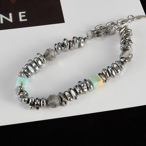 <span class=keywords><strong>Tarzan</strong></span> Stone Pulsera con cuentas geométricas Pulsera <span class=keywords><strong>de</strong></span> acero inoxidable Oro Plata Pulsera para <span class=keywords><strong>mujer</strong></span> Hainon 2270 - Product Image 2