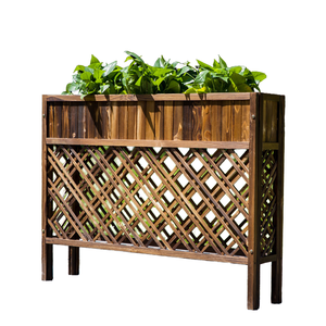 Jardinière surélevée en bois avec treillis pour patio extérieur et balcon - Product Image 1