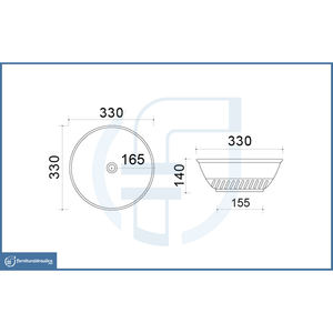 Lavabo moderne fin 04 330x140mm en pierre artificielle sablée pour salle de bain ou hôtel, avec finition mate - Product Image 2