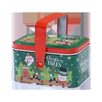 Boîte à bonbons créative en métal pour Noël, mariage, Halloween, avec motifs Père Noël et sapin de Noël, boîte cadeau vide
