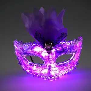 Light Up İskelet parlayan parlaklık festivali Masquerade karnaval cadılar bayramı LED parti göz maskesi ücretsiz kargo bazı ülkelerde
