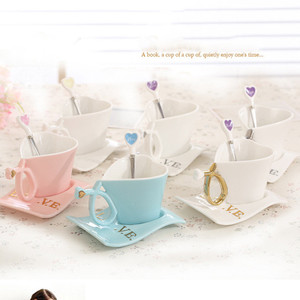 Ensemble <span class=keywords><strong>de</strong></span> tasses à <span class=keywords><strong>café</strong></span> et sous-verres personnalisés, en céramique, en cadeau, pour les amoureux, 1 pièce - Product Image 4