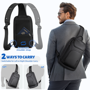 กระเป๋าคาดลำตัวผู้ชาย HEROIC KNIGHT กระเป๋าสะพายข้างกันน้ำสำหรับธุรกิจ กระเป๋าคาดหน้าอกน้ำหนักเบาสำหรับเดินป่า เล่นกีฬา และท่องเที่ยว - Product Image 4