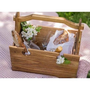 <b>Wooden</b> Folding Outdoor <b>Table</b> Solid Wood Rustic Design Portable Multi Functional Wine Glass <b>Table</b> For Picnic Use - Product Image 1