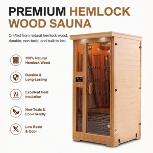 Cabine de sauna extérieure en cèdre durable, style <span class=keywords><strong>spa</strong></span> privé, équipée d'une douche, d'une zone de vestiaire et d'un équipement de relaxation à infrarouge lointain - Product Image 6