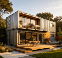 Villa mobile personnalisée économique, maison modulaire préfabriquée, cabane isolée portable pour dortoir de chantier