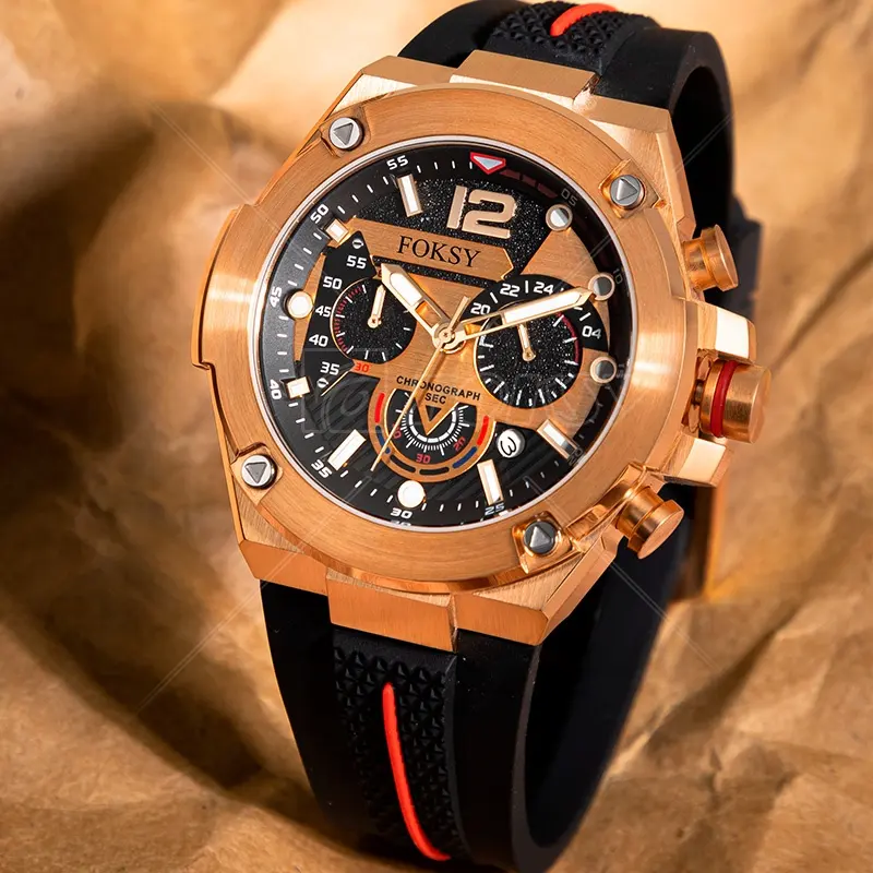 Luxury Wrist Hand Bracelet Rose Gold Watch for Men Reloj Oro Rosa